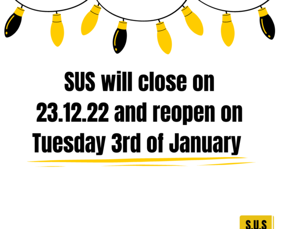 SUS Christmas Opening Times